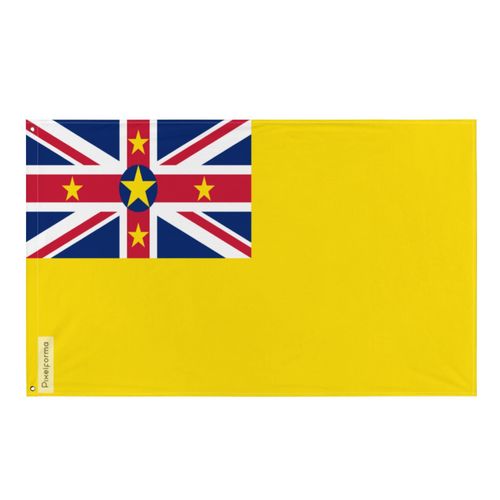 Drapeau de Niue en plusieurs tailles 100 % polyester Imprimer avec Double ourlet - 90x150cm / 2. 2 ¿illets à gauche