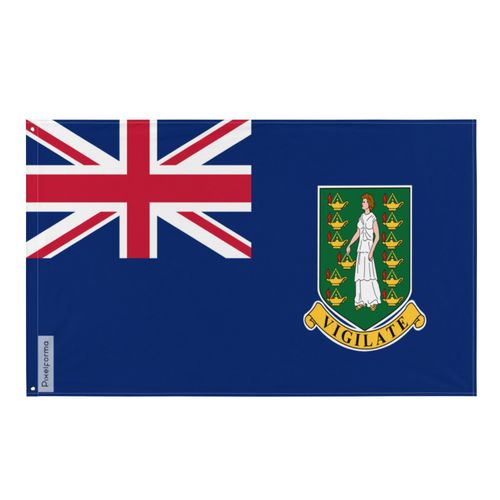 Drapeau des îles Vierges britanniques en plusieurs tailles 100 % polyester Imprimer avec Double ourlet - 90x150cm / 2. 2 ¿illets à gauche