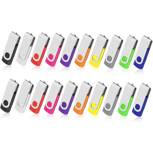 Lot De 3 Clés Usb 2.0 Pivotantes Pliables Usb 2.0 3 Couleurs Mixtes 2 Go 8 Go Bleu/Blanc/Rouge[SDC631475]