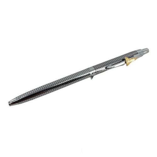 Stylo À Bille - Chrome Quadrillé - Encre Noire - Pointe Moyenne - Rétractable - Fisher Space Pen