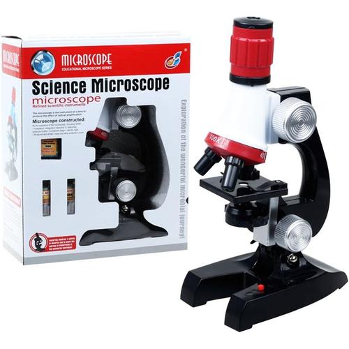 Microscope Enfant 100x 400x 1200x Grossissement Kit de Microscope  Scientifique Enfant Microscope Set pour Kids l'éducation Précoce
