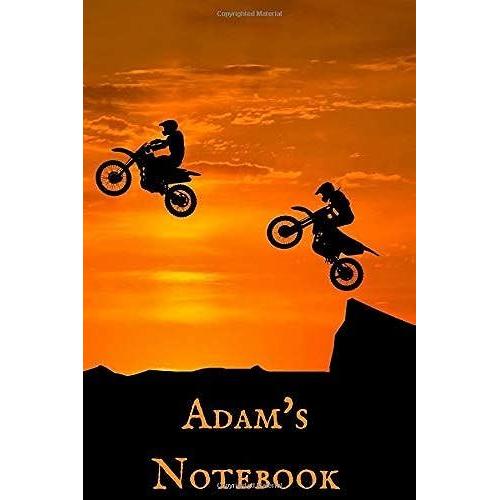 Adam: Personalised Motocross Bike Cover Notebook | 160 Ruled Pages | 6x9 Journal | Paperback Diary | Glossy Finish