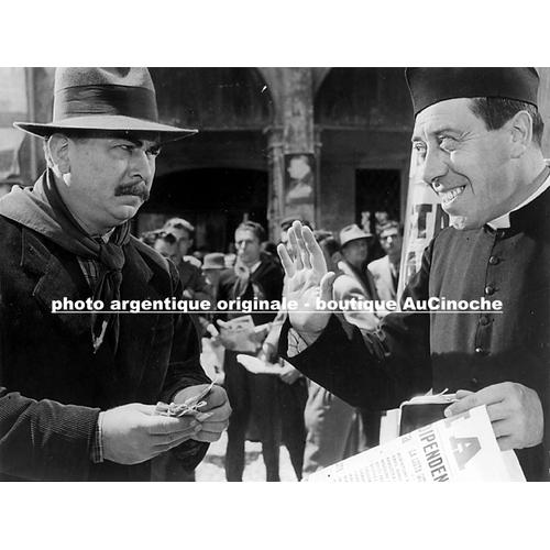 Fernandel, Gino Cervi / Photo Argentique Originale De 1955 Par Osvaldo Civirani "La Grande Bagarre De Don Camillo" De Carmine Gallone