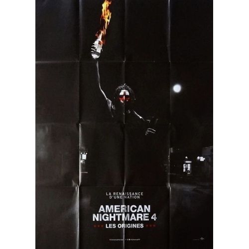 American Nightmare 4, Les Origines - Affiche Originale De Cinéma - Format 120x160 Cm - Un Film De Gerard Mcmurray Avec Y'lan Noel, Lex Scott Davis, Joivan Wade, Mugga / Quatre - Année 2018