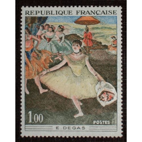 France 1970, Très Beau Timbre Neuf** Luxe Yvert 1653, Tableau De Degas "Danseuse Au Bouquet Saluant". -