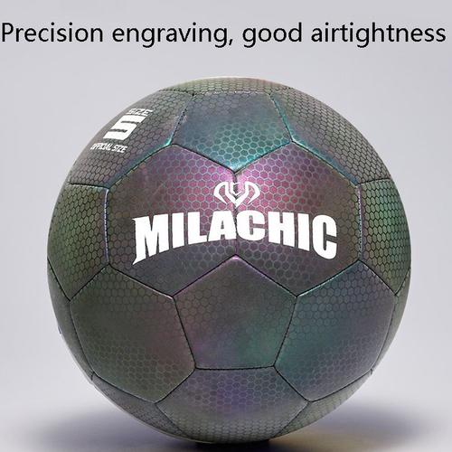 MILACHIC Ballon de Football Réfléchissant Fluorescent Lumineux en
