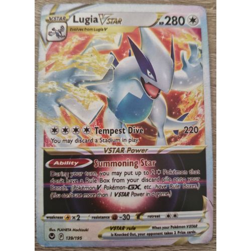 Carte Lugia Vstar, Pokémon En Anglais (Shrouden Fable Scarlet & Violet)