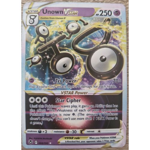 Carte Unown Vstar, Pokémon En Anglais (Shrouden Fable Scarlet & Violet)