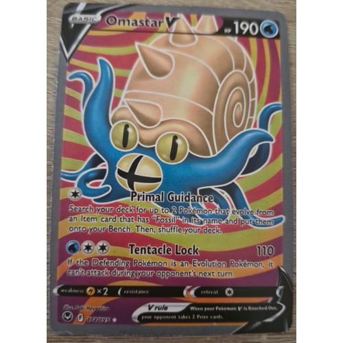 Carte Omastar V, Pokémon En Anglais (Shrouden Fable Scarlet & Violet)