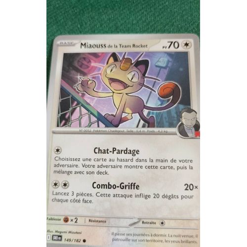 Carte Pokémon Rivalités Destinées : Miaouss De La Team Rocket 149 182.