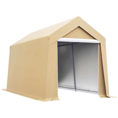 Abri De Jardin - Abri Vélo - Tente De Stockage Dim. 2 X 3,6 M - Acier Galvanisé Pe Imperméable Anti-Uv Beige