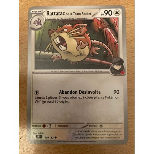 (1193) Rattatac De La Team Rocket 148/182 Pokemon 