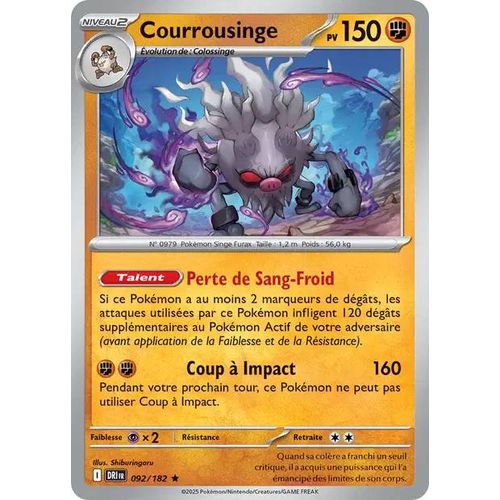 Carte Pokémon - Courrousinge - 092/182 - Holo-Rare - Ev10 Rivalités Destinées