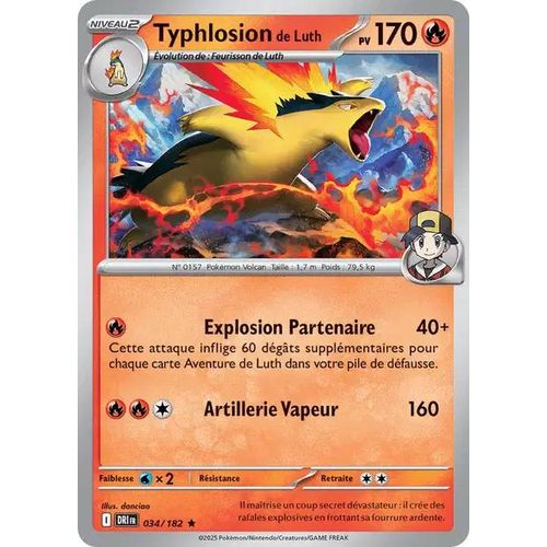 Carte Pokémon - Typhlosion De Luth - 034/182 - Holo-Rare - Ev10 Rivalités Destinées