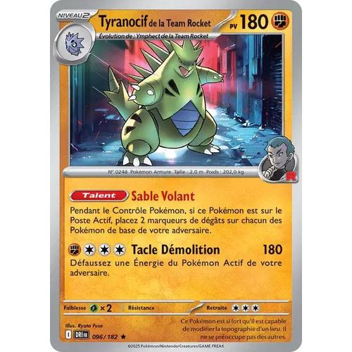 Carte Pokémon - Tyranocif De La Team Rocket - 096/182 - Holo-Rare - Ev10 Rivalités Destinées