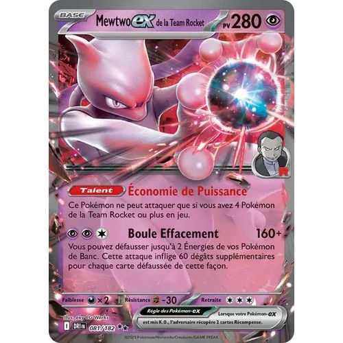 Carte Pokémon - Mewtwo Ex De La Team Rocket - 081/182 - Ultra-Rare - Ev10 Rivalités Destinées