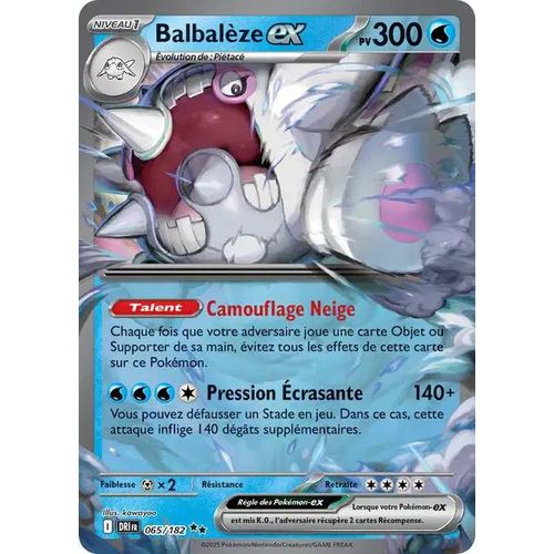 Carte Pokémon - Balbalèze Ex - 065/182 - Ultra-Rare - Ev10 Rivalités Destinées