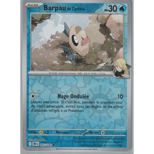 Carte Pokémon - Barpau De Cynthia - 052/182 - Reverse - Ev10 Rivalités Destinées