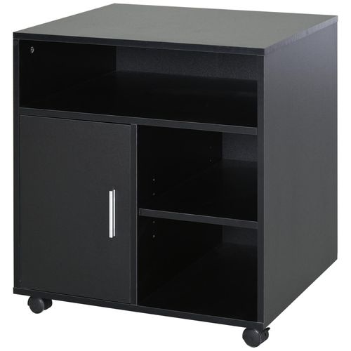Support D'imprimante Organiseur Bureau Caisson Placard Porte 3 Niches + Grand Plateau Panneaux Particules