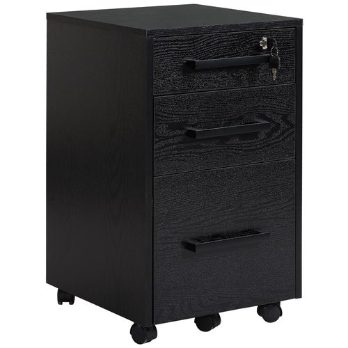 Caisson De Bureau Rangement Bureau Sur Roulettes 3 Tiroirs 1 Verrouillable 1 Trieur À Dossiers Mdf Pannea