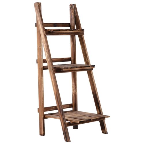 Etagère Échelle À Fleurs 3 Niveaux Pliable Bois De Sapin 40 X 37 X 93 Cm Charge Max. 40 Kg