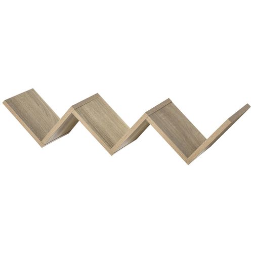 Homcom Etagères Murale Flottante - Design Contemporain En V - Kit Fixation Inclus - Panneaux Particules Chêne Clair
