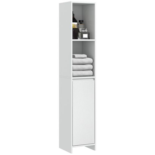 Meuble Colonne Salle De Bain Porte 2 Étagères Blanc