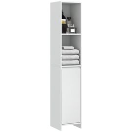 Meuble Colonne Salle De Bain Porte 2 Étagères Blanc