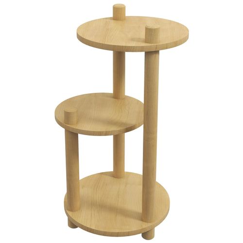 Étagère À Fleurs En Bois - Porte Plante Bois 3 Étagères Rondes - Dim. 41l X 39l X 68h Cm - Bois Sapin Verni