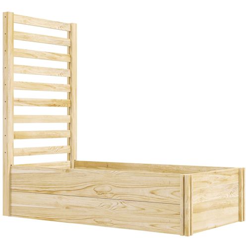 Jardinière Carré Potager En Bois Avec Treillis Dim. 230l X 60l X 110h Cm Bois Sapin Naturel