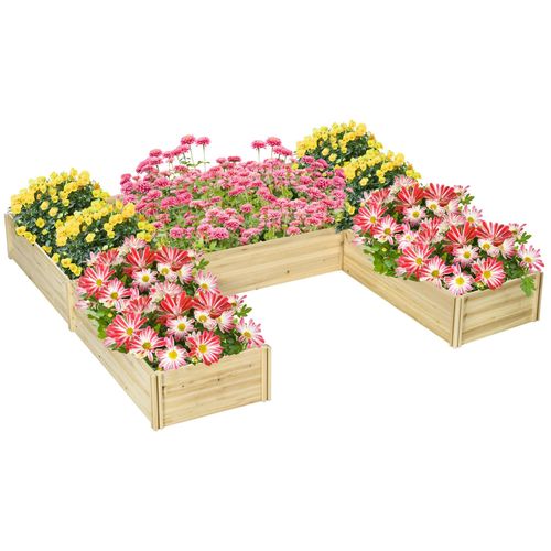 Lot De 5 Jardinières - Ensemble De 5 Carrés Potagers - Forme Personnalisable - Bois De Sapin Pré-Huilé