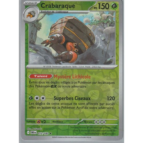 Carte Pokémon - Crabaraque - 012/182 - Holo-Reverse - Ev10 Rivalités Destinées