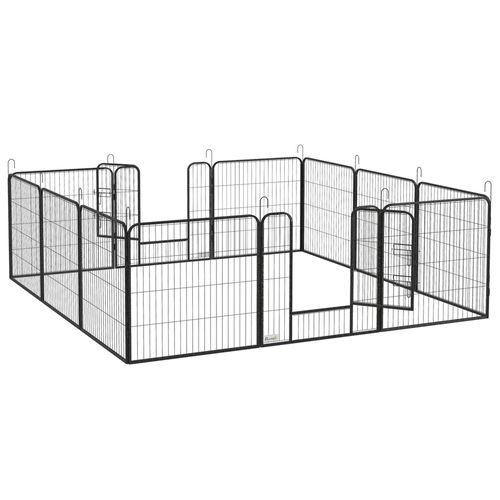 Luxe Parc Enclos Modulable Verrouillable Dim. Carrées Totales 240 X 240 Cm Acier Époxy
