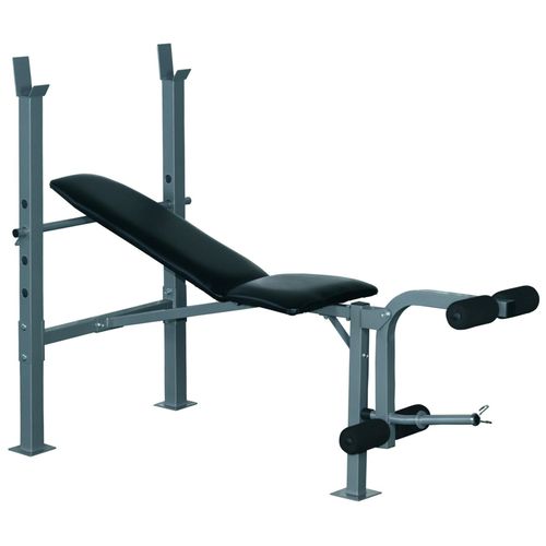 Banc De Musculation Fitness Entrainement Complet Dossier Réglable Curler Supports Barre Et Haltères