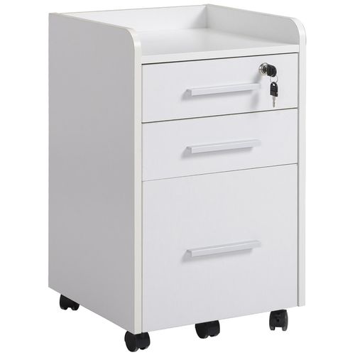 Caisson De Bureau Rangement Bureau Sur Roulettes 3 Tiroirs 1 Verrouillable 1 Trieur Dossiers Mdf Panneaux