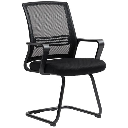 Chaise De Visiteur - Chaise De Bureau Design Ergonomique - Polyester Maille Noir