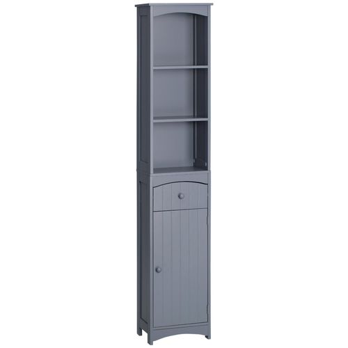 Meuble Colonne De Salle De Bain Moderne 34l X 24l X 170h Cm Gris