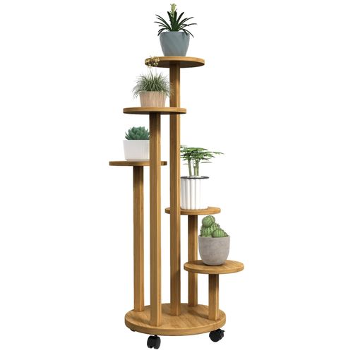 Étagère À Plantes Support À Plantes 5 Niveaux Bambou