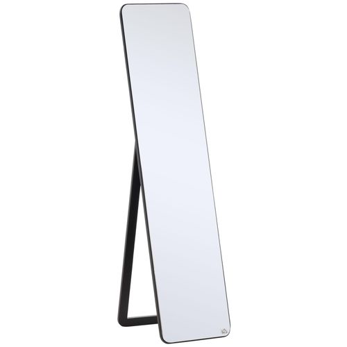 Miroir sur pied et mural rectangulaire dim. 37L x 43l x 156H cm verre MDF noir