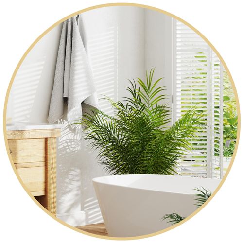 Miroir mural rond dia. 70 cm cadre métal doré