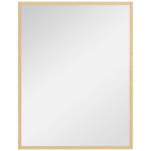 Miroir mural rectangulaire dim. 70L x 90H cm cadre MDF aspect bois clair