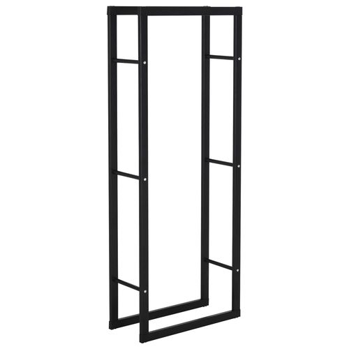 Range bûches design contemporain rectangulaire H150 cm métal noir
