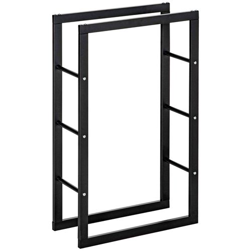 Range bûches design contemporain rectangulaire H100 cm métal noir