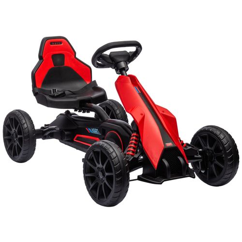 Kart À Pédales Enfant Go Kart Formule 1 Racing Aileron Avant Carter Chaine Fermé Siège Réglable Avec Ceinture Rouge