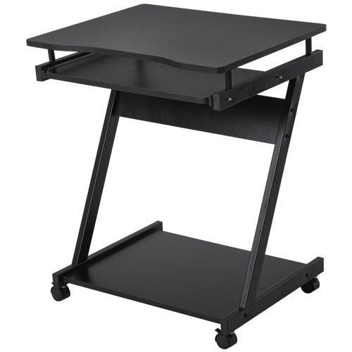 Bureau Informatique Roulant - Tablette Clavier + Étagère