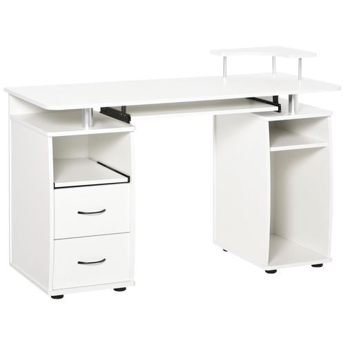 Bureau Informatique Design Multi-Rangement Blanc