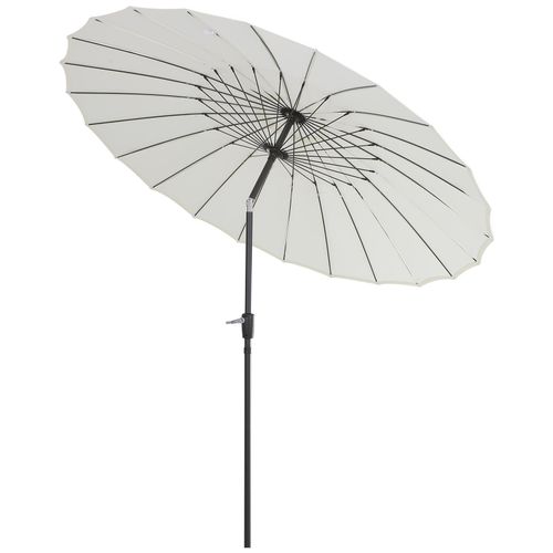 Parasol Inclinable Rond Avec Manivelle Aluminium Fibre De Verre Polyester Diam?Tre 2,60 M Coloris Cr?Me