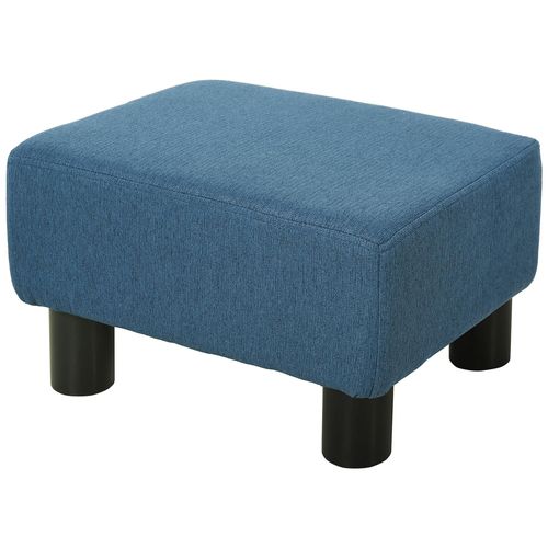 Repose-Pied Pouf Tabouret Style Contemporain Max. 150 Kg Tissu Bleu Foncé Chiné