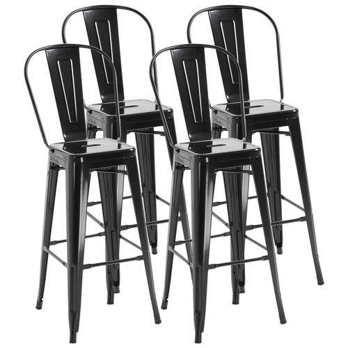 Lot De 4 Tabourets De Bar Industriel