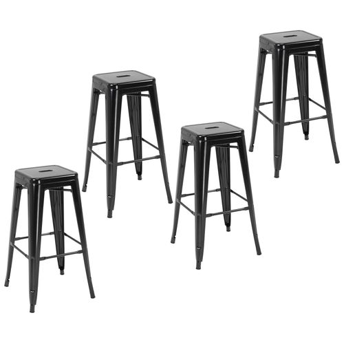 Lot De 4 Tabourets De Bar Industriel